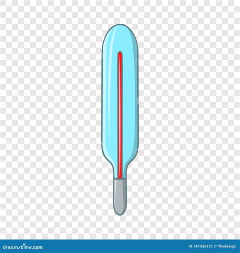 Medical Mercury Thermometer Icon Cartoon Style Stock Vector