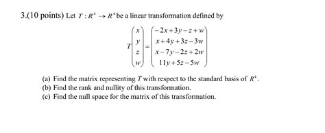 Solved Let T R R Be A Linear Transformation Defined By Chegg