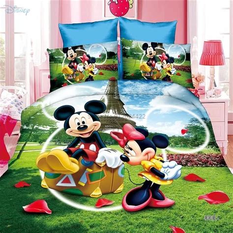 Disney Juego De Ropa De Cama De Mickey Mouse Y Minnie Mouse Para Ni Os