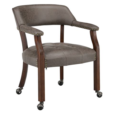 Leemtorig Dining Chairs With Casters And Arms Accent Kitchen Table