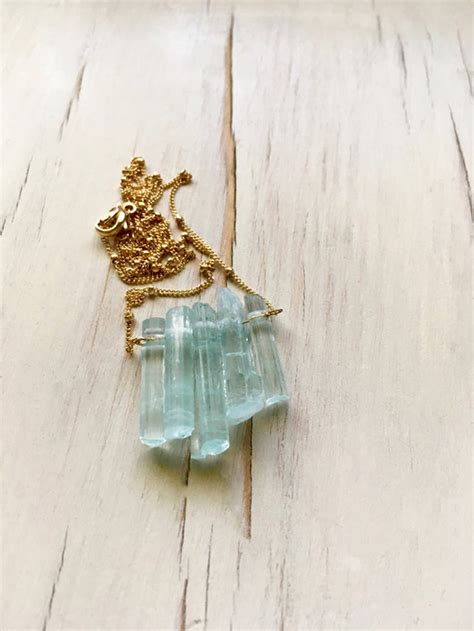 Aquamarine Necklace Aquamarine Pendant Necklace Aquamarine - Etsy