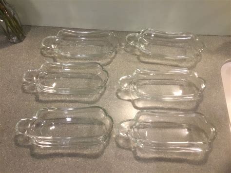 Vintage Heavy Clear Glass Banana Split Ice Cream Sundae Serving Dishes