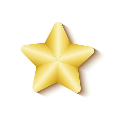 3D Cartoon Yellow Shining Golden Star Reward with Shadow 23938275 ...