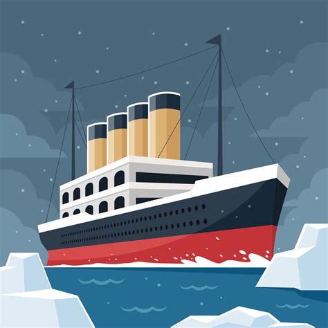 Titanic Ship In The Middle Of Iceberg Ocean 23149912 Vector Art At Vecteezy