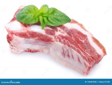 Carne De Porco Crua No Fundo Branco Foto De Stock Imagem De Alimento