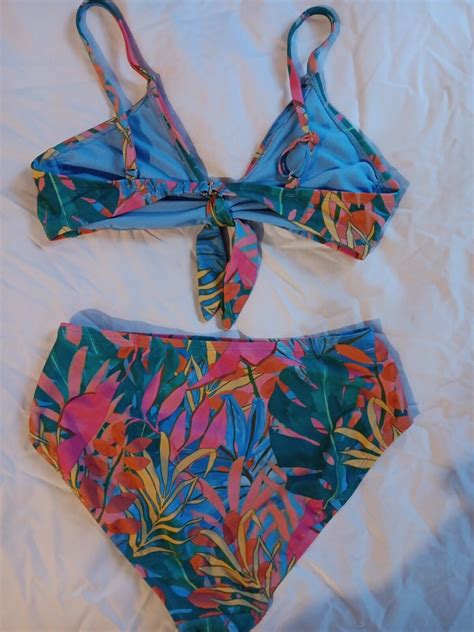 Kona Sol Womens Swim Suit 2 Piece Target Bikini Top S Gem