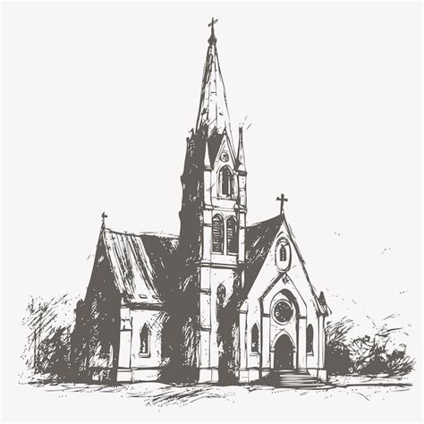 Premium Vector | Sketch of church sketch of church hand drawn