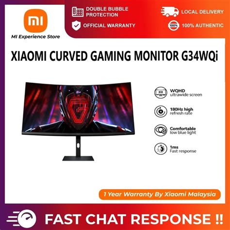 Xiaomi Curved Monitor Gaming G34wqi Shopee Malaysia