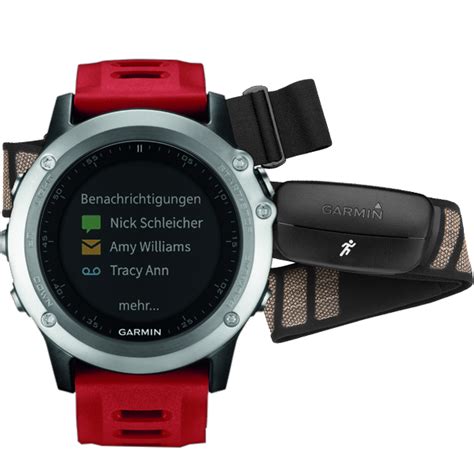 Купить Garmin Fenix 3 HRM cеребряный с красным ремешком и пульсометром ...