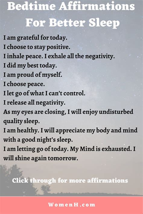 Positive Sleep Affirmations For A Peaceful Night Artofit