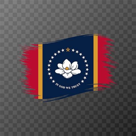 Bandera Del Estado De Mississippi En Estilo De Pincel Sobre Fondo