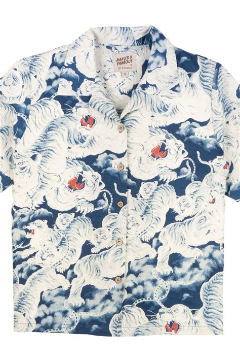 Naked Famous Aloha Shirt Indigo Tigers ShopperBoard