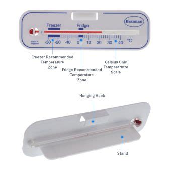 Horizontal Fridge Or Freezer Thermometers Standard Design Brannan