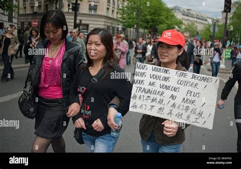 Chinese Immigrants, Europe Migrants Demonstrating in May 1, May Day ...