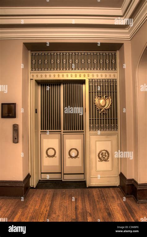 Old Antique Elevator In Historic Courthouse Building Stock Photo Alamy