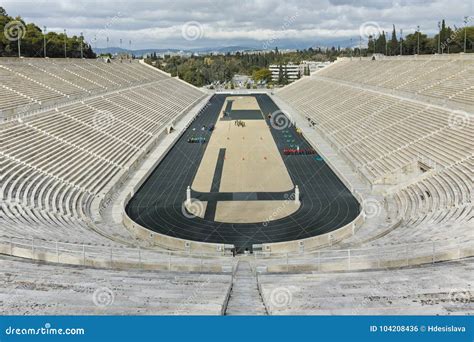 Atenas Grecia De Enero De Panorama Del Estadio O Del