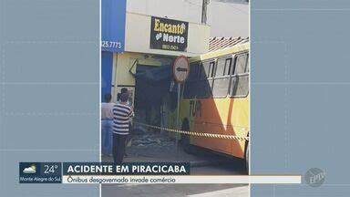 Jornal da EPTV 1ª Edição Campinas Piracicaba Ônibus desgovernado