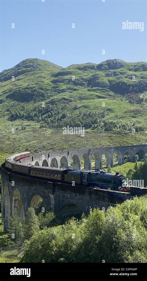 Hogwarts Express Steam Train Over Glenfinnan Viaduct Stock Photo Alamy