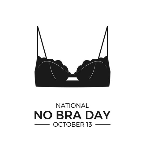 National No Bra Day Vector Web Banner Poster Cover Black Demi Bra