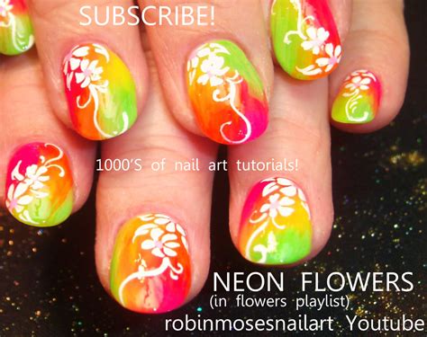 Robin Moses Nail Art: "neon nail art" "neon flower nails" "nail art ...