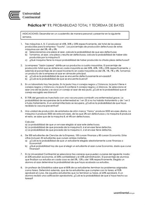 Practica Probabilidades Prctica N Probabilidad Total Y