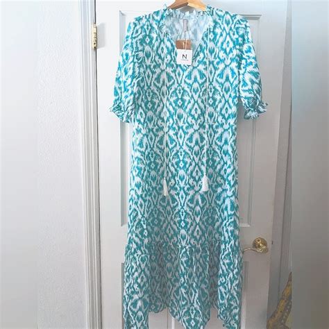 Nora Cora Dresses Nwt Nora Cora Turquoise Maxi Dress Size L Poshmark