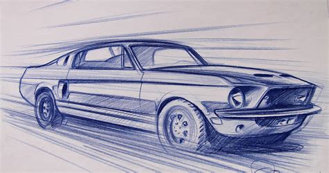 Ford Mustang Sketch – SideQuesting