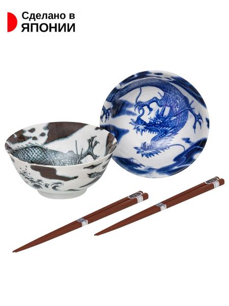 Набор глубоких тарелок для риса / Боул 2 шт + палочки - купить с ...
