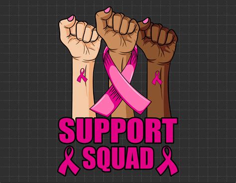 Support Squad Breast Cancer Warrior Svg Png Pink Ribbon Svg Etsy