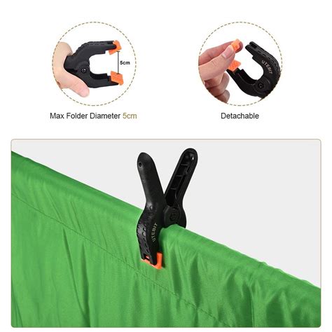 Buy UTEBIT Green Screen 7x10FT 2x3M With 4 Backdrop Clips Portable