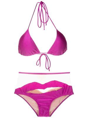 Adriana Degreas Lips High Waisted Bikini Set Pink Shop And Save Up