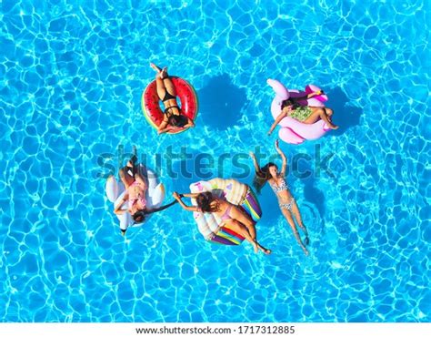 Aerial Hot Pretty Girls Bikini Swimming Stock Photo Shutterstock
