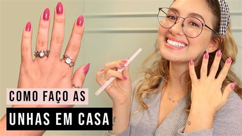 Como Fazer A Unha Em Casa Sozinha Tutorial Youtube