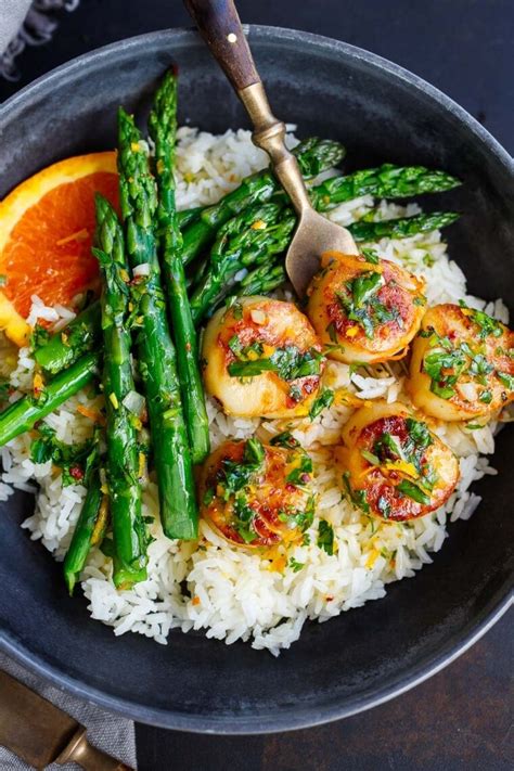 Seared Scallops With Citrus Dressing Feasting At Home