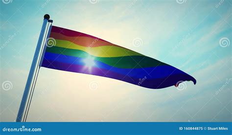 Faixa Gay Lgbt Ou Lgbtq Bandeja Gay Sinalizador Arco Ris Onda Fps V Deo K Filmagem Video