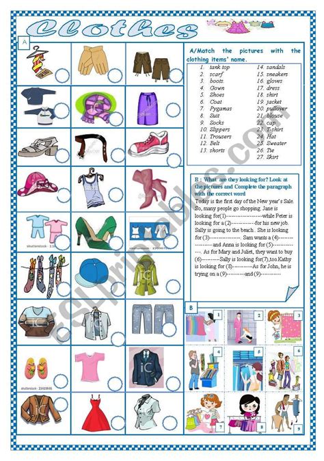 Clothes Esl Worksheet By Falafel