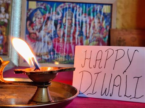 Oil Lamp Or Diwali Diya Also Known As Diva Made Of Clay Glowing