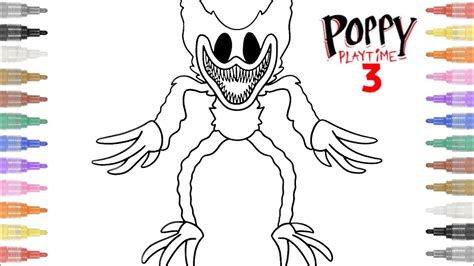 Poppy Playtime Chapter 3 Drawing Twisted Nightmare Huggy Wuggy Youtube