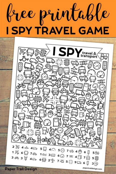 Free Printable I Spy Road Trip Activity Travel And Transport Paper