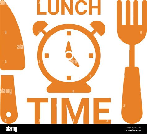 Hour Lunch Time Icon Well Organized Simple Vector Illustration Stock