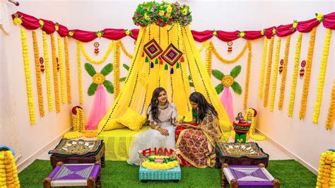 Diy Mehndi Haldi Decor Idea Yellow Mehndi Theme Youtube