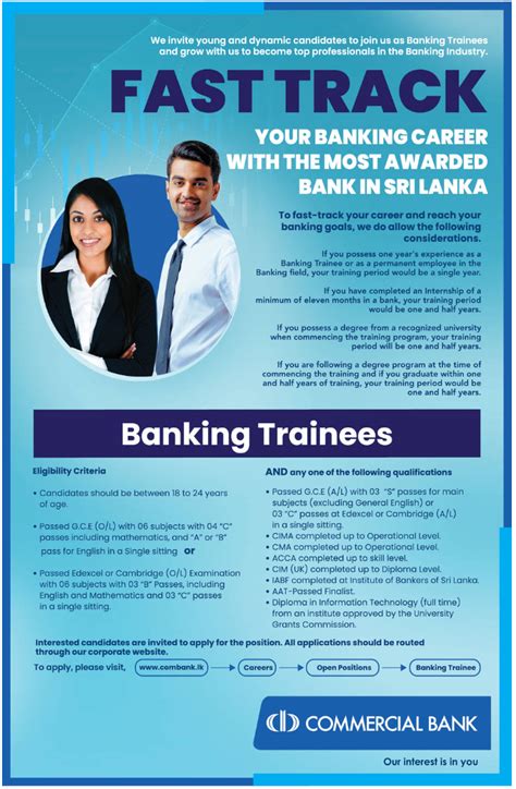 Commercial Bank Of Ceylon Cboc Banking Trainees