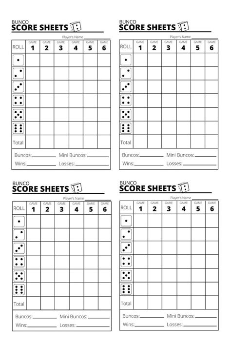 Bunco Score Sheets X Bunco Score Sheets Printable Pdf Etsy Bunco