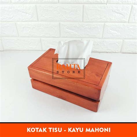 Jual KT11 Kotak Tisu Kayu Mahoni Tempat Tissue Wajah Wooden Tissue