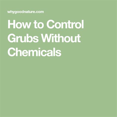 How to Control Grubs Without Chemicals