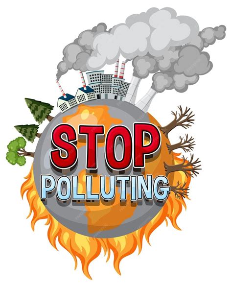 Premium Vector Stop Pollution Banner Vector Concept