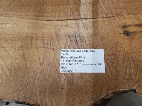 Live Edge White Oak Slab Table Etsy