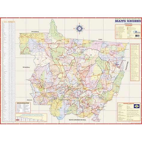 Mapa Escolar Estado De Mato Grosso Multimapas R 14 32 Em Mercado Livre