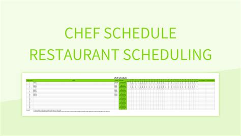 Chef Schedule Restaurant Scheduling Excel Template And Google Sheets File For Free Download ...