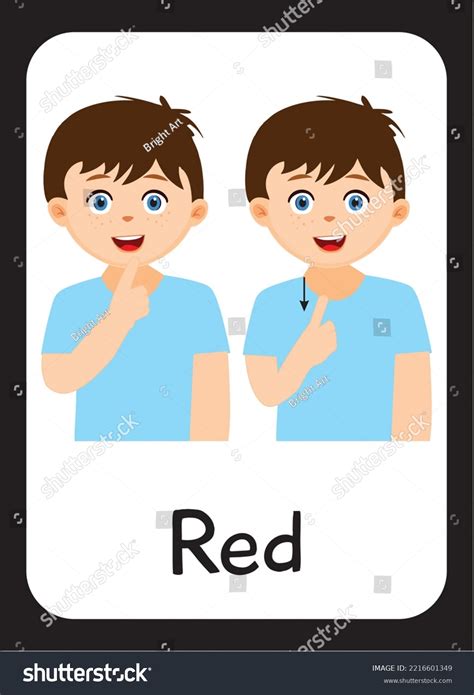 American Sign Language Red Color Stock Illustration 2216601349 ...